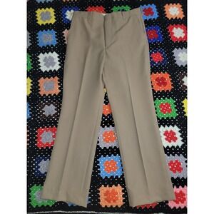 Vtg All Seasons Comfort Action 34x32 Dress Slacks Stretch Khaki Mens (30x29)‎